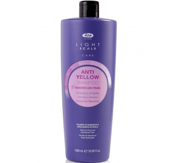 Lisap Light Scale Care Anti Yellow Shampoo Шампоан за премахване на жълти тонове на косата с диамантен прах 1000ml